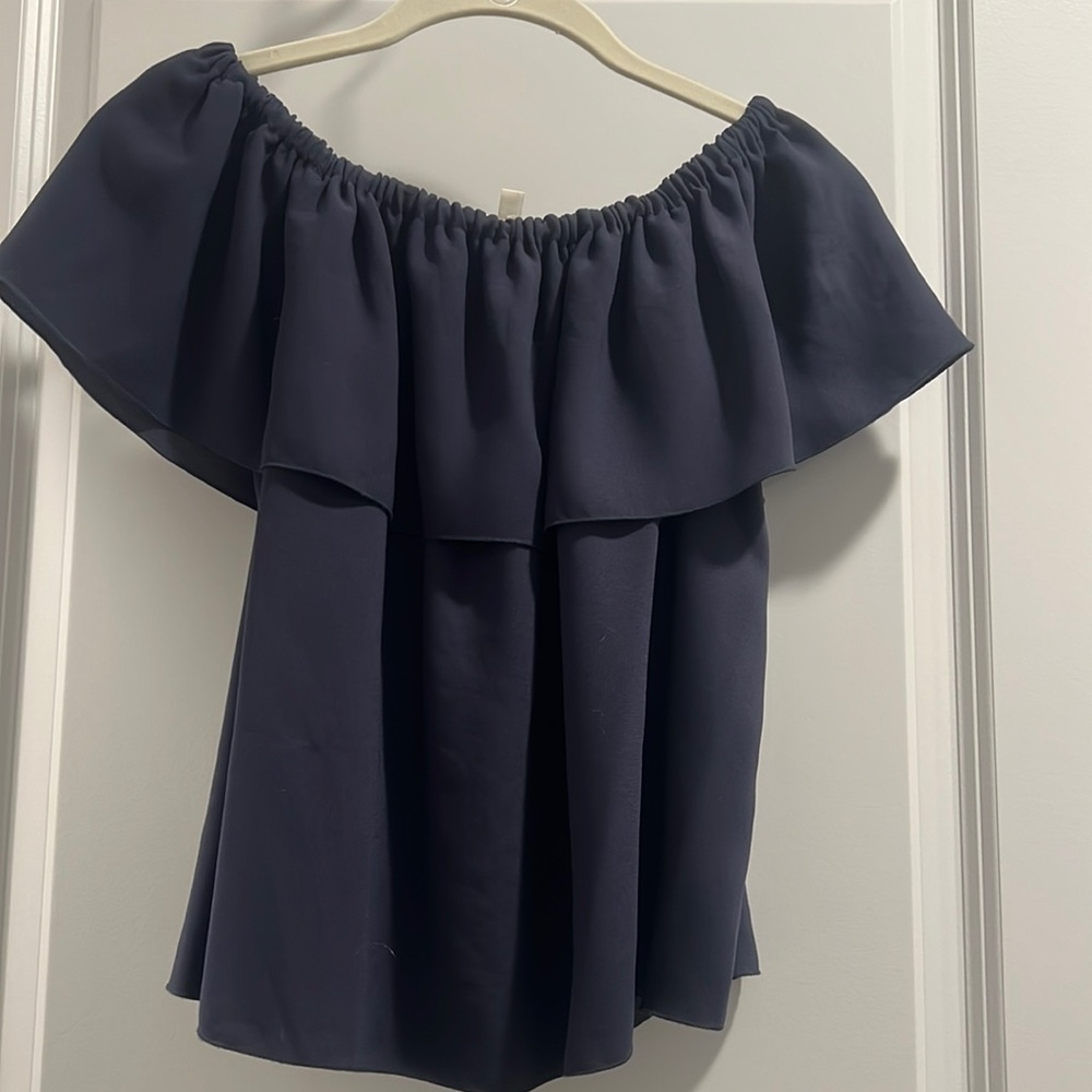 Off the shoulder navy blue